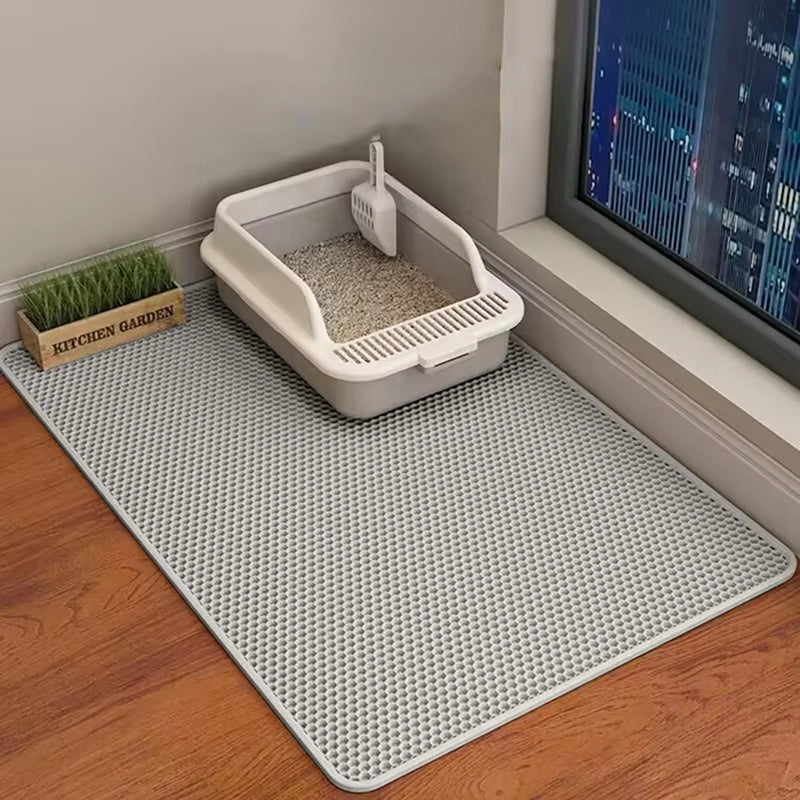 60CM x 90CM Waterproof Double Layer Cat Litter Mat - Non-Slip, Washable Pet Toilet Mat for Easy Cleaning
