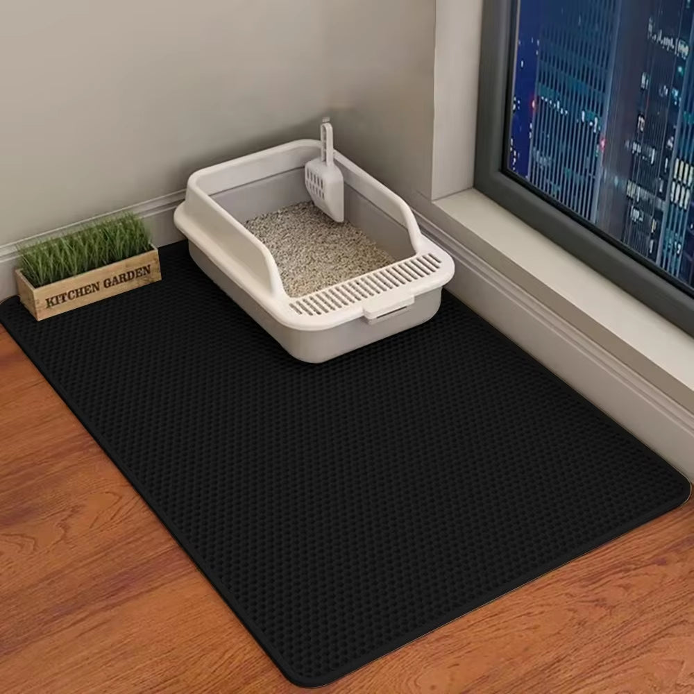 60CM x 90CM Waterproof Double Layer Cat Litter Mat - Non-Slip, Washable Pet Toilet Mat for Easy Cleaning