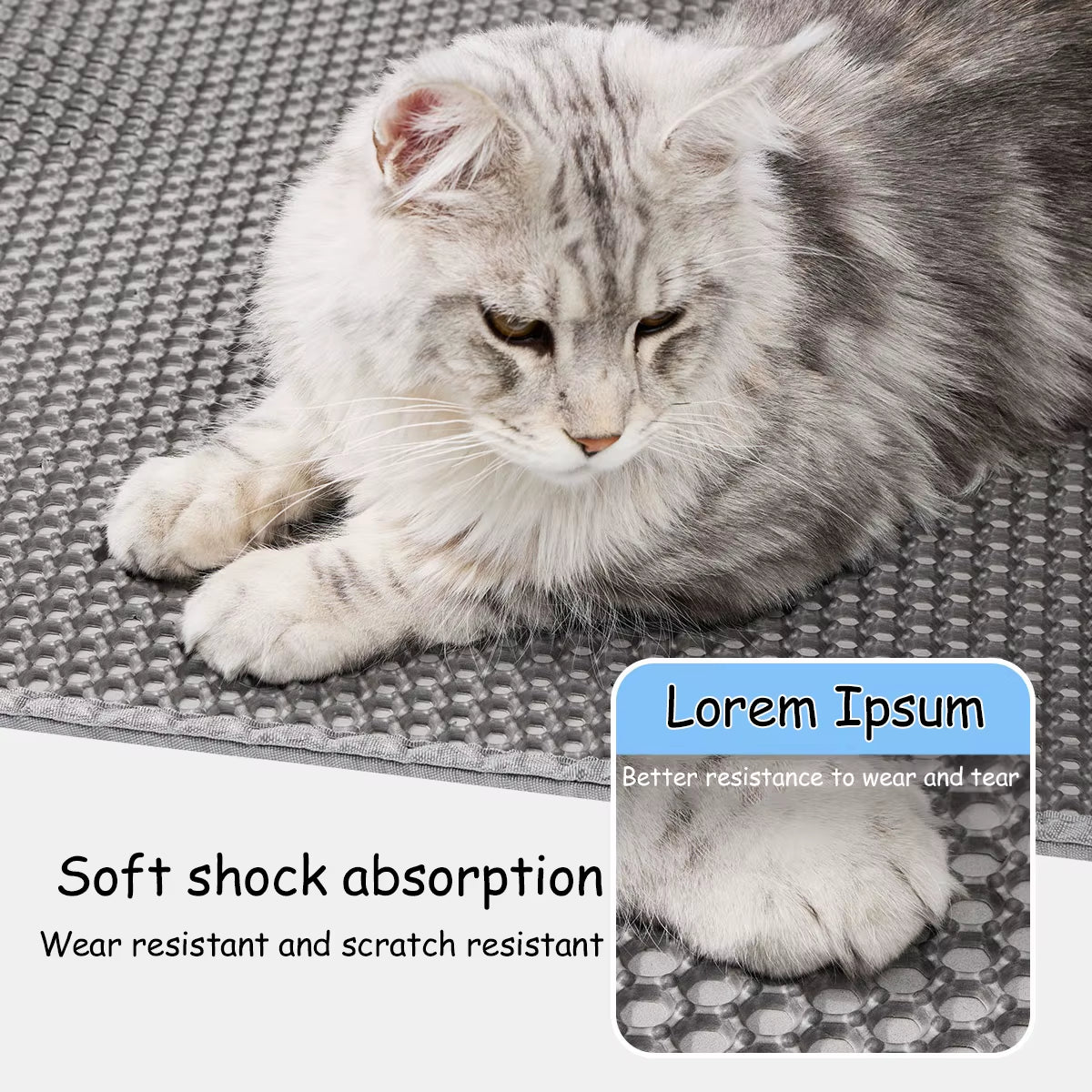 60CM x 90CM Waterproof Double Layer Cat Litter Mat - Non-Slip, Washable Pet Toilet Mat for Easy Cleaning